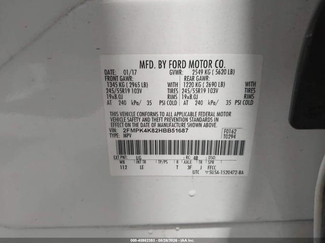 2017 FORD EDGE TITANIUM 9