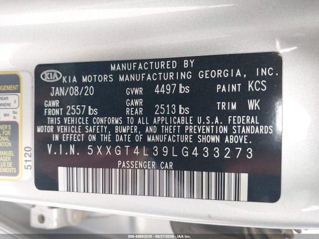 2020 KIA OPTIMA LX 9