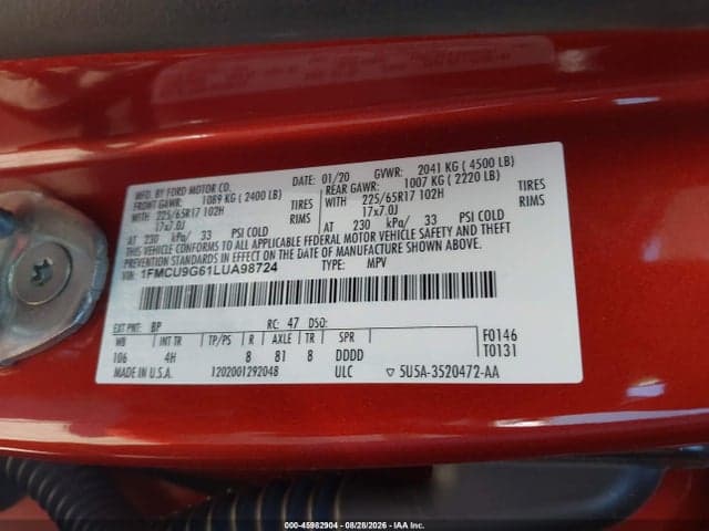 2020 FORD ESCAPE SE 9