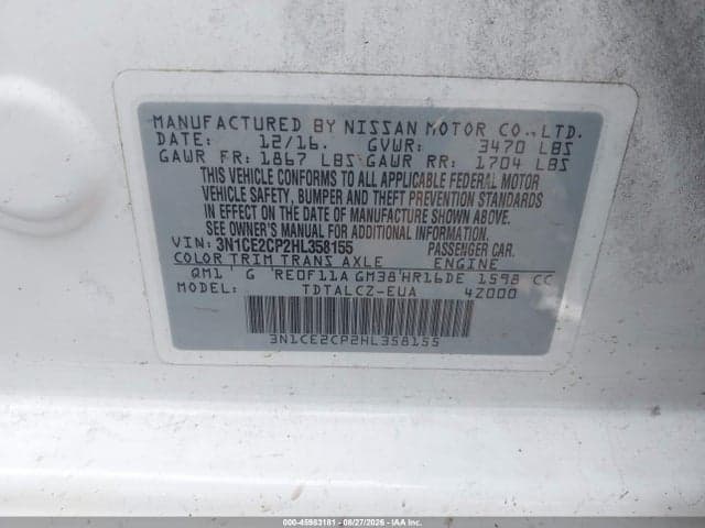 2017 NISSAN VERSA NOTE S PLUS 9