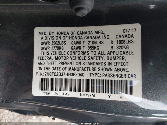 2017 HONDA CIVIC EX-T 9