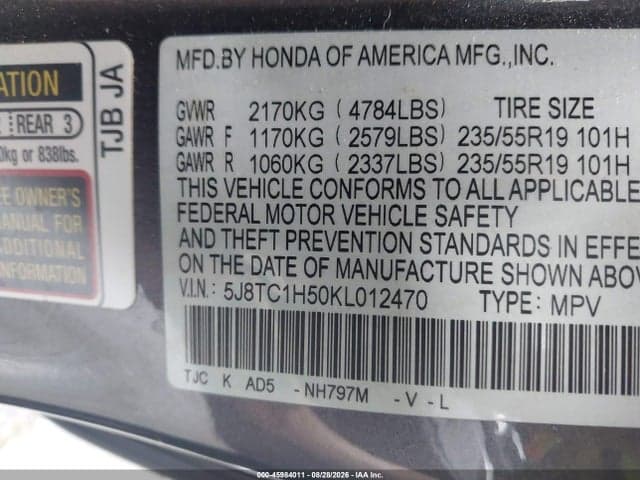 2019 ACURA RDX TECHNOLOGY PACKAGE 9