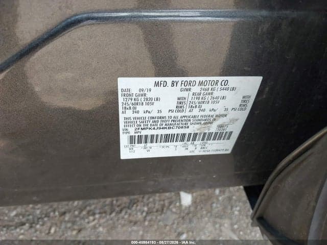 2019 FORD EDGE SEL 9