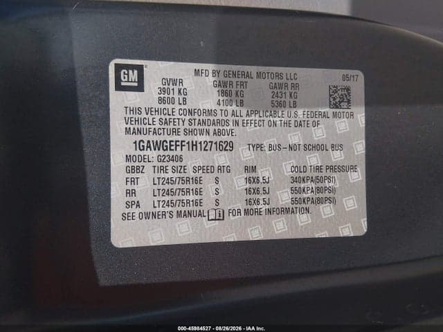 2017 CHEVROLET EXPRESS 2500 LS 9