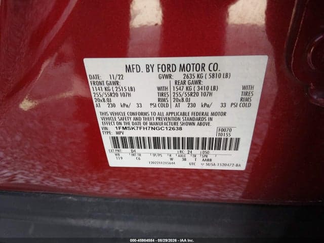 2022 FORD EXPLORER LIMITED 9
