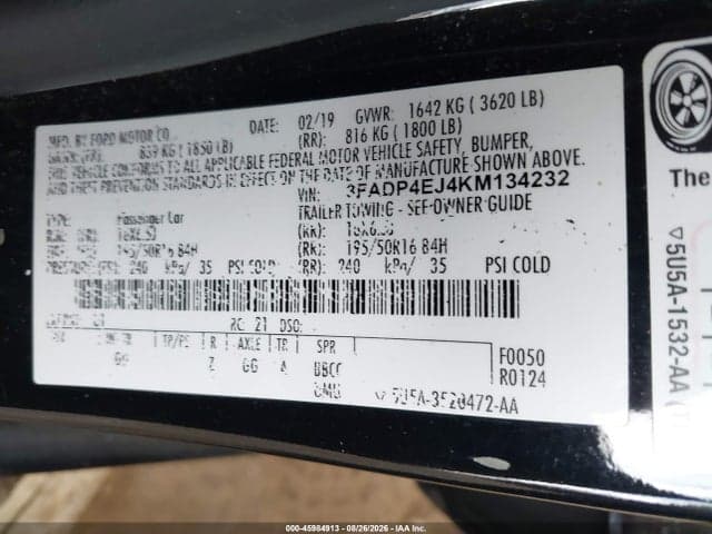 2019 FORD FIESTA SE 9