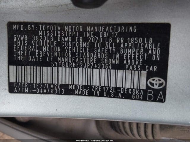 2018 TOYOTA COROLLA XSE 9