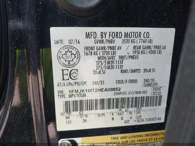 2017 FORD EXPEDITION MAX PLATINUM 9