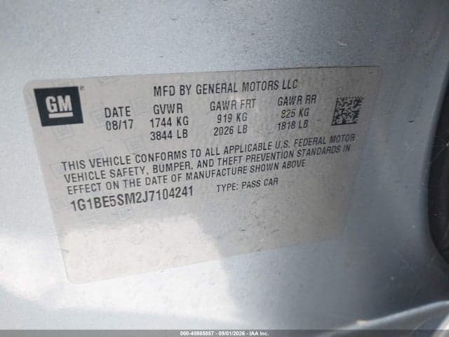 2018 CHEVROLET CRUZE LT AUTO 9