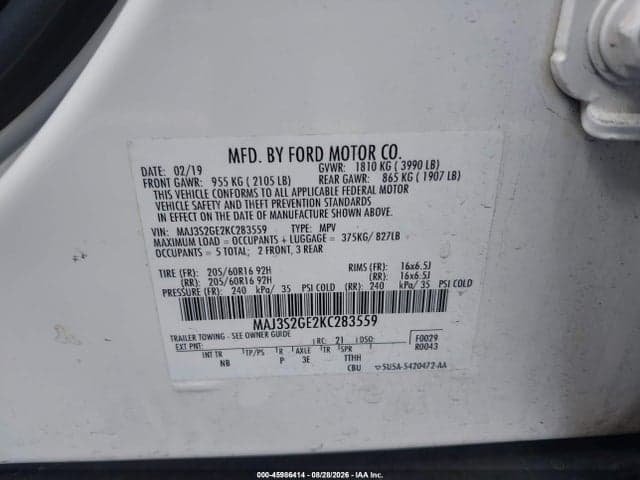 2019 FORD ECOSPORT SE 9