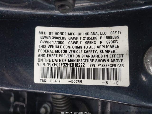 2017 HONDA CIVIC EX-T 9