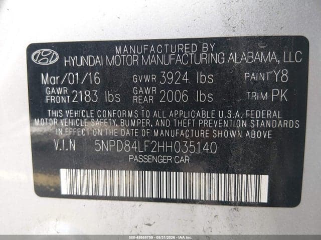2017 HYUNDAI ELANTRA LIMITED 9