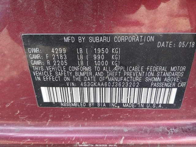 2018 SUBARU IMPREZA 2.0I 9