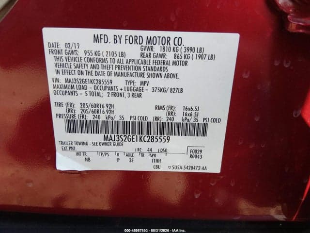 2019 FORD ECOSPORT SE 9
