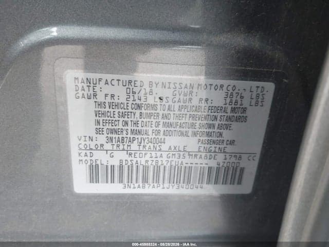 2018 NISSAN SENTRA SR 9