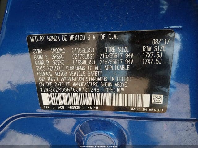 2018 HONDA HR-V EX-L 9