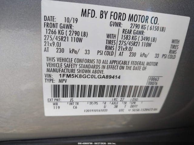 2020 FORD EXPLORER ST 9