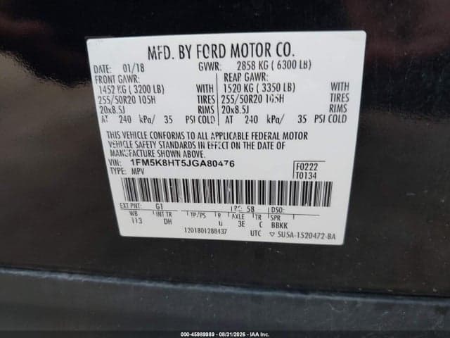 2018 FORD EXPLORER PLATINUM 9