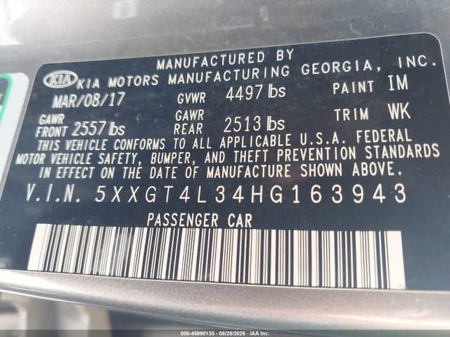 2017 KIA OPTIMA LX 9