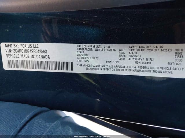 2025 CHRYSLER PACIFICA SELECT 9
