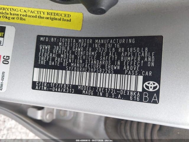 2017 TOYOTA COROLLA LE 9