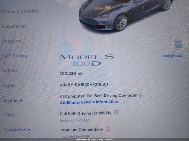 2017 TESLA MODEL S 100D/60D/75D/90D/P100D 7
