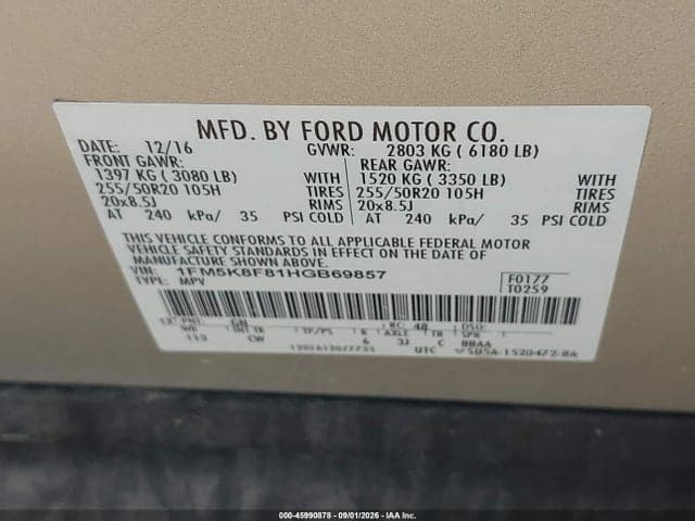 2017 FORD EXPLORER LIMITED 10
