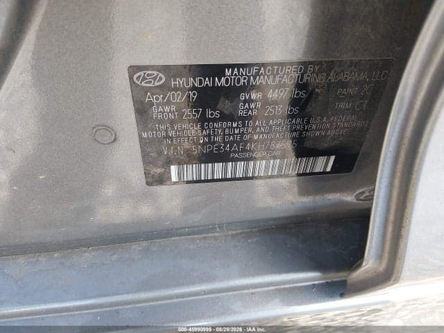 2019 HYUNDAI SONATA SEL 9