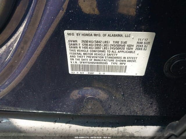 2017 HONDA PILOT ELITE 9