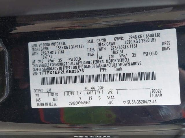 2020 FORD F-150 XLT 9