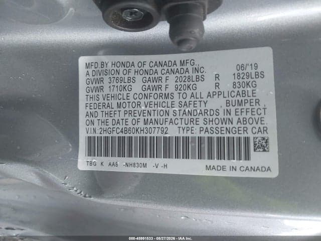2019 HONDA CIVIC LX 9