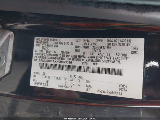 2017 FORD ESCAPE S 9