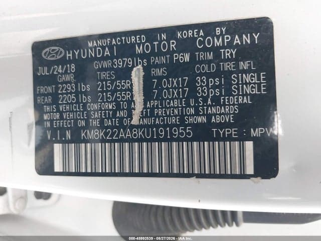 2019 HYUNDAI KONA SEL 9