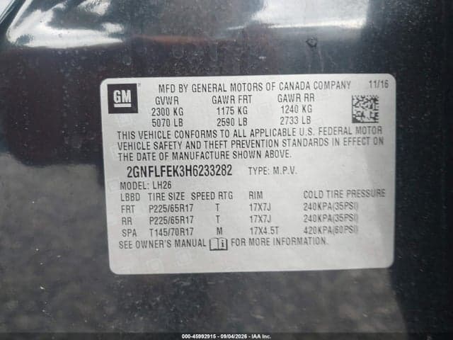 2017 CHEVROLET EQUINOX LT 9