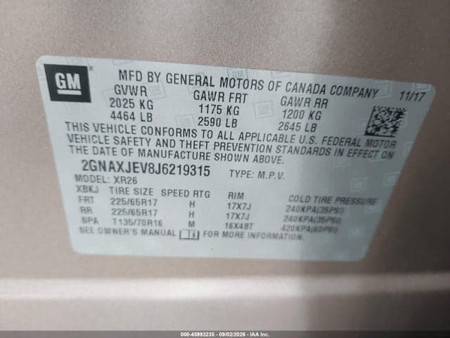 2018 CHEVROLET EQUINOX LT 9