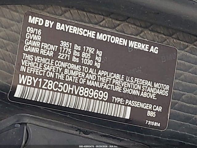 2017 BMW I3 94 AH W/RANGE EXTENDER 9