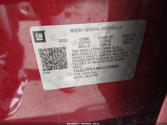 2019 CHEVROLET IMPALA LT 9