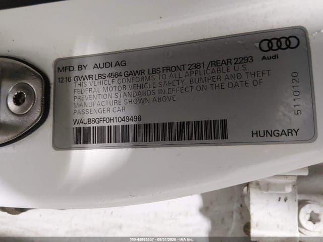 2017 AUDI A3 2.0T PREMIUM 9