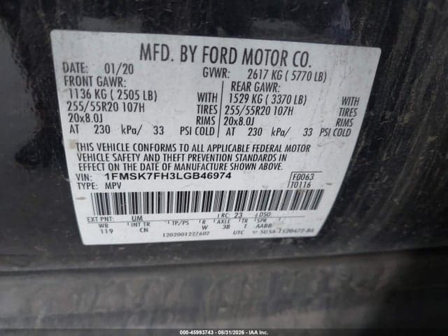 2020 FORD EXPLORER LIMITED 9