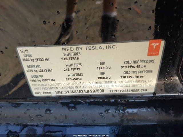 2018 TESLA MODEL S 100D/75D/P100D 9