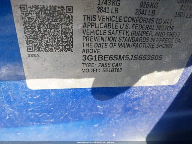 2018 CHEVROLET CRUZE LT AUTO 9