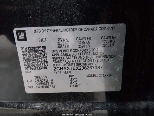 2018 CHEVROLET EQUINOX LT 9