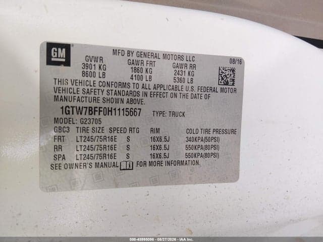 2017 GMC SAVANA 2500 WORK VAN 9