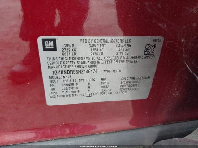 2017 CADILLAC XT5 LUXURY 9