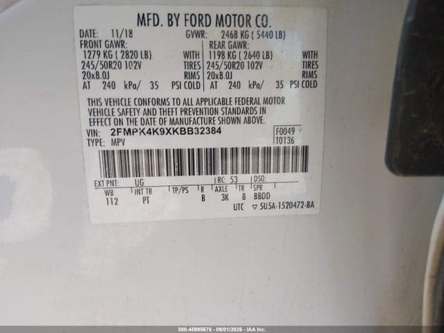 2019 FORD EDGE TITANIUM 9