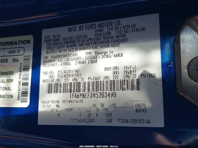 2017 FORD MUSTANG GT PREMIUM 9