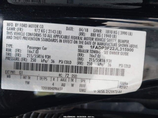 2018 FORD FOCUS SE 9