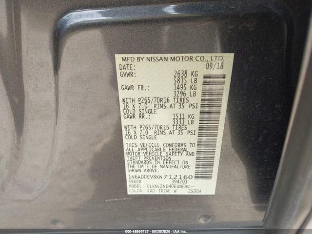2019 NISSAN FRONTIER SV 9