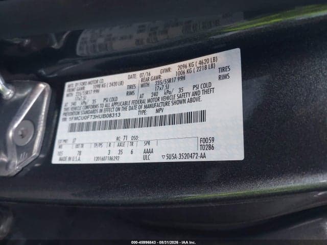 2017 FORD ESCAPE S 9