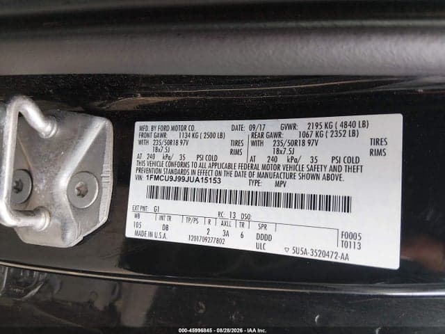 2018 FORD ESCAPE TITANIUM 9